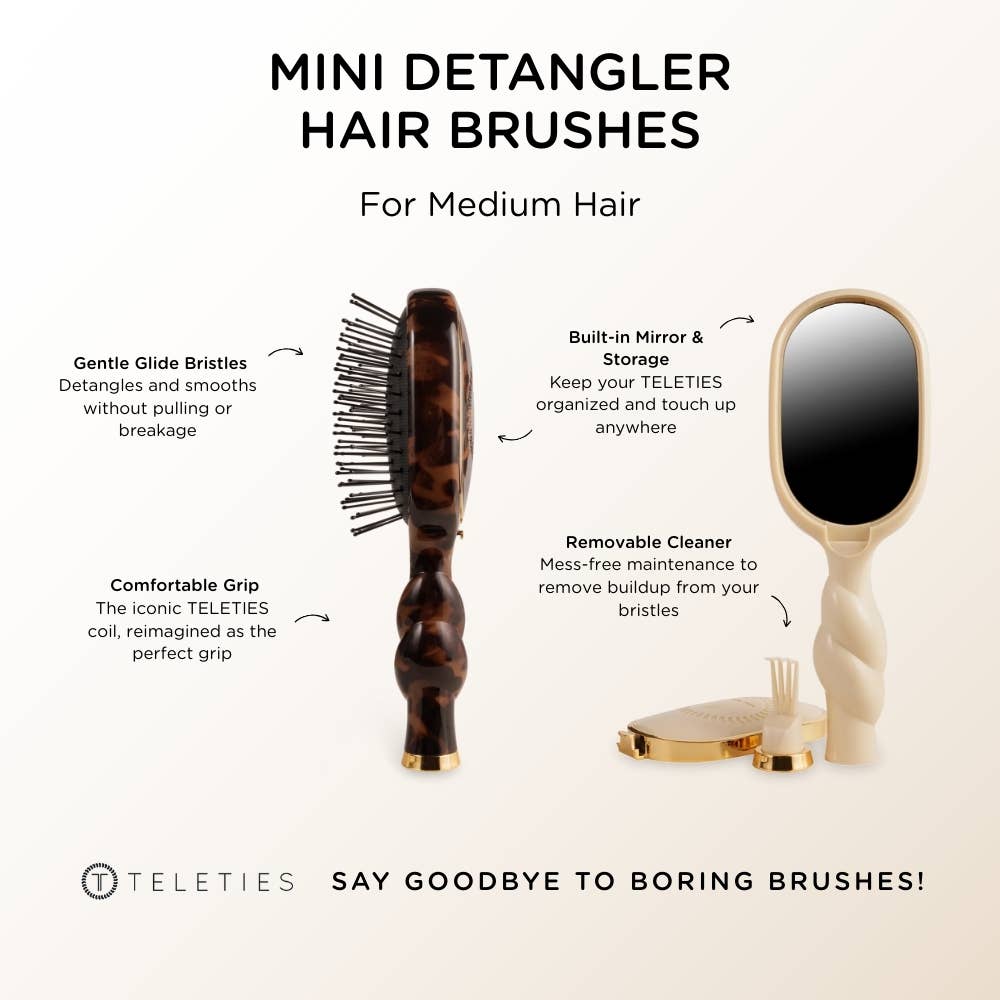 TELETIE Mini Detangler Brush for Medium Hair | Tan