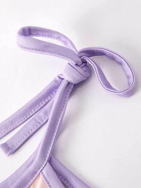 Youth Purple Bow Suspender Jumpsuit