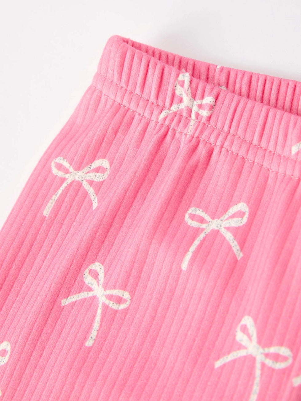 Youth Pink with White Bow Pajama Pant Set