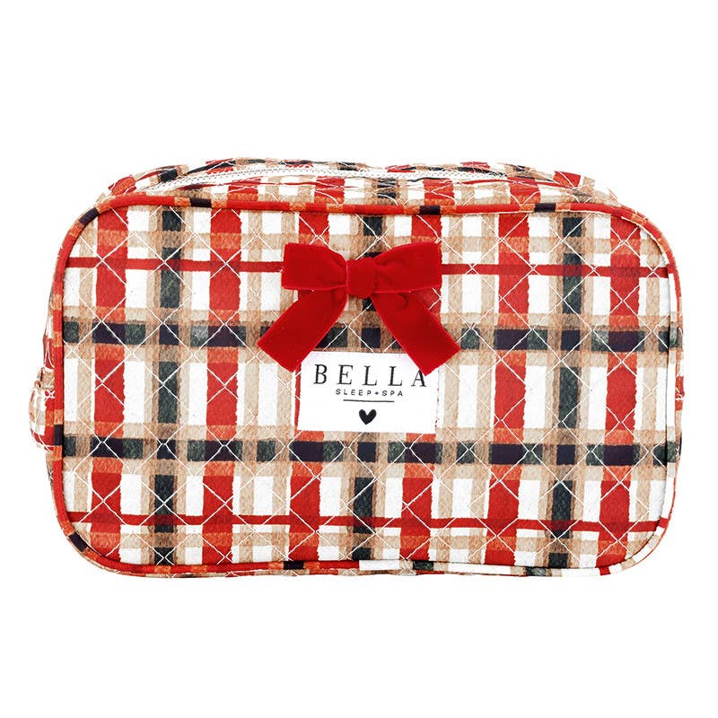 Plaid Quilted Cosmetic Bag