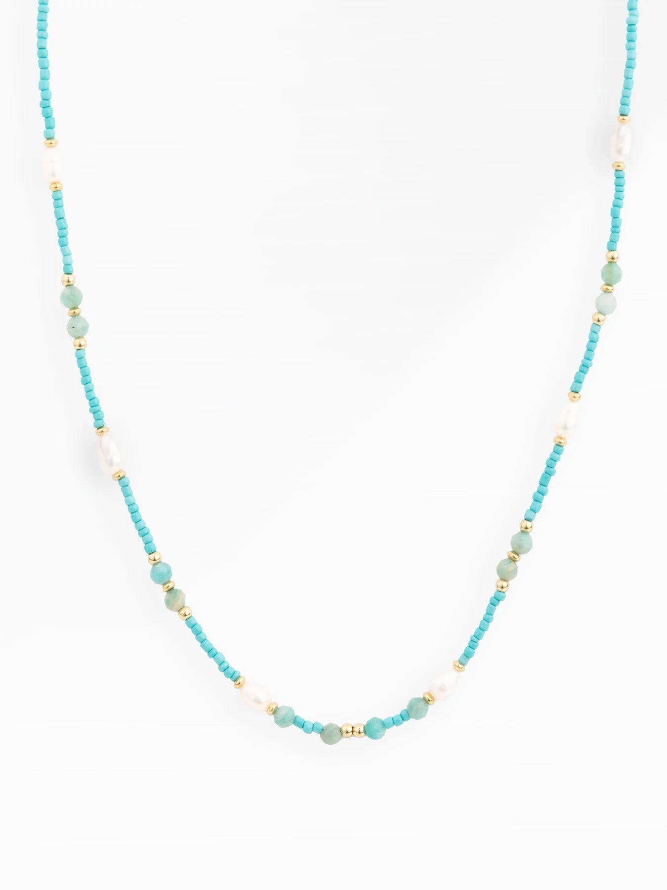 Blue Jasmine Beaded Necklace