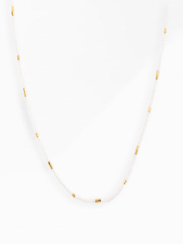 White Jasmine Beaded Necklace