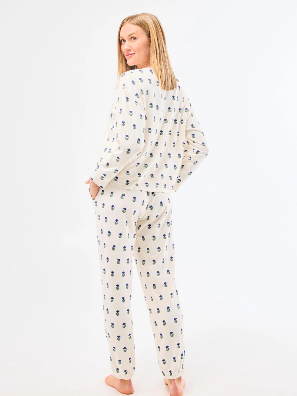 Navy Floral Foulard Sophie Jogger Set