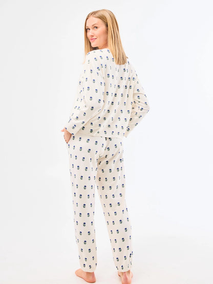 Navy Floral Foulard Sophie Jogger Set