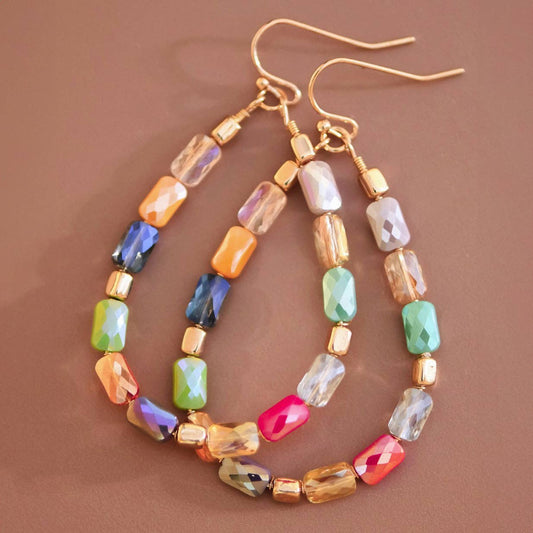 Multi Teardrop Beaded Earrings