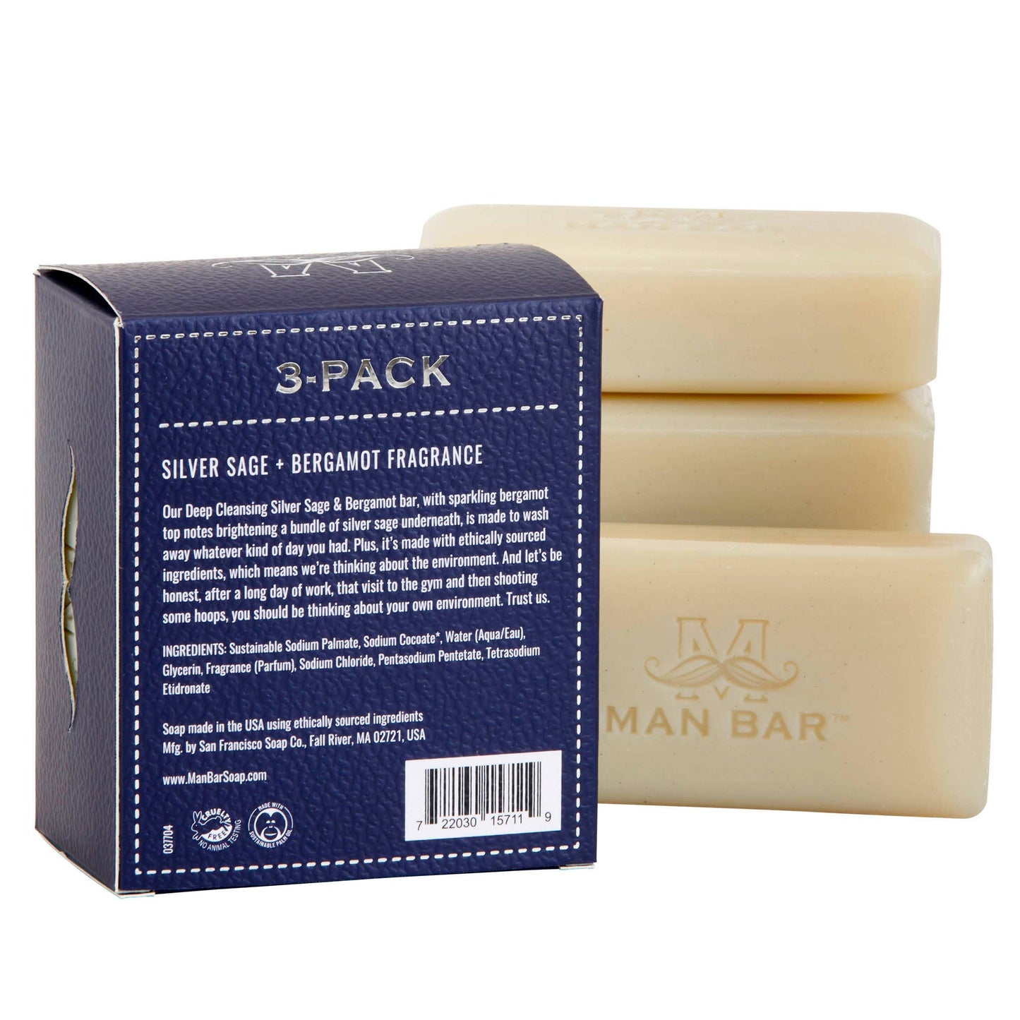 Man Bar Miniature 3pc Gift Set - Silver Sage & Bergamot
