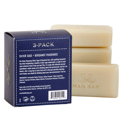 Man Bar Miniature 3pc Gift Set - Silver Sage & Bergamot
