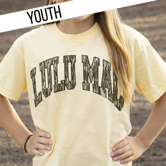Youth Lulu Mac Butter Mossy Oak Bottomland Tee
