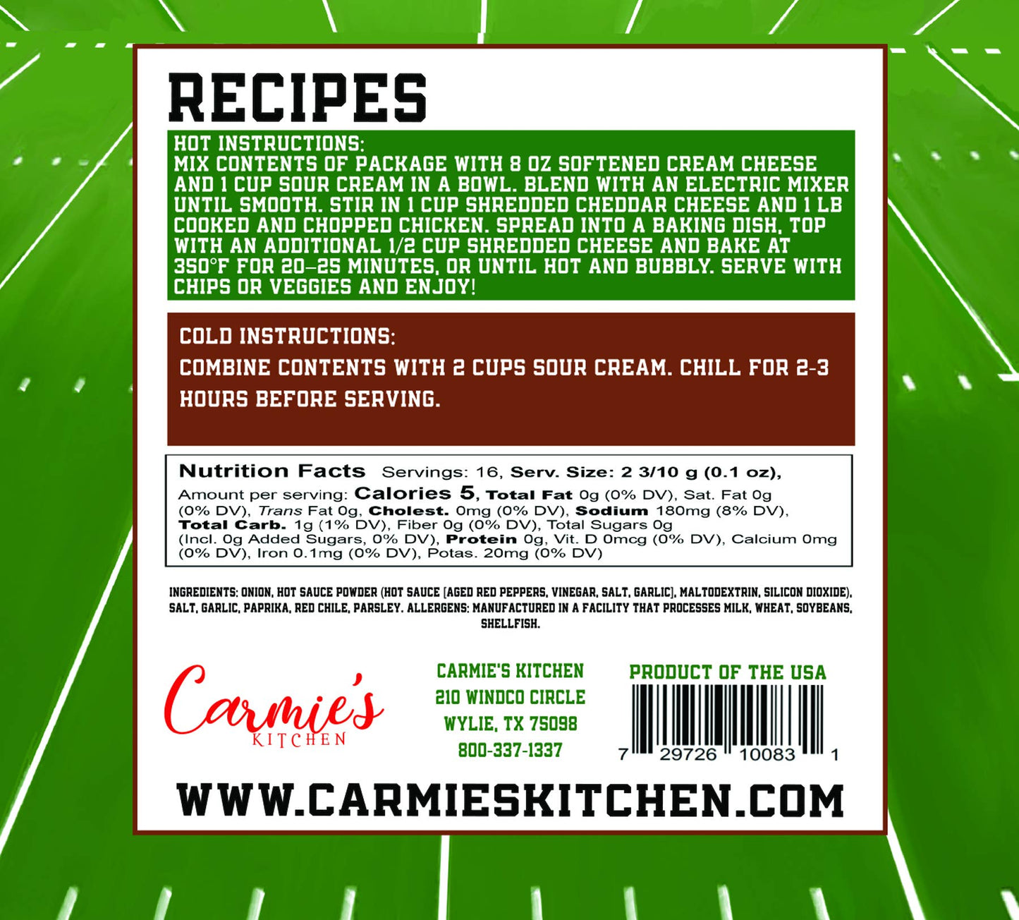 Carmie's Buffalo Blitz Dip Mix