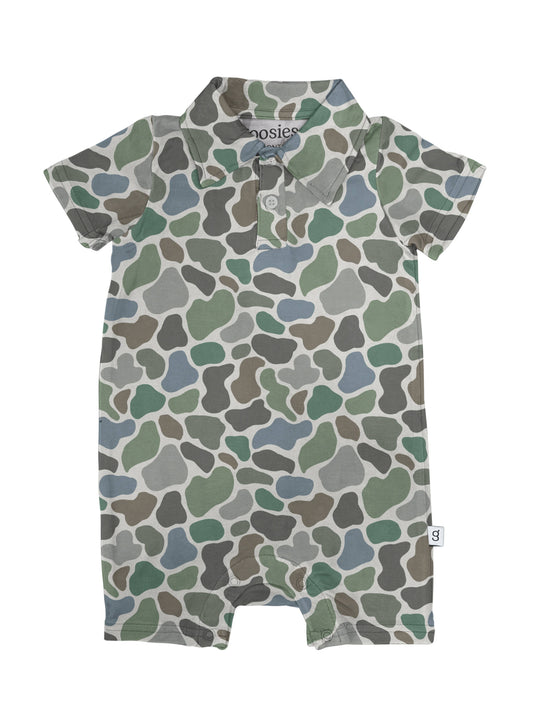 Pebble Camo Short Sleeve Polo Romper