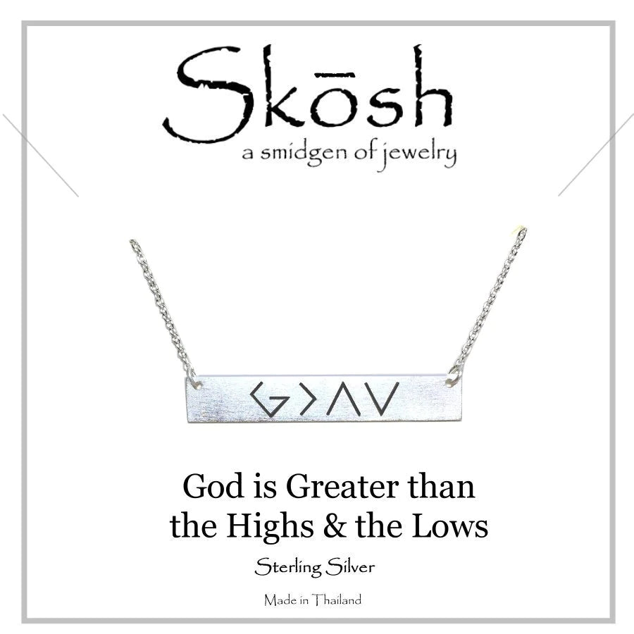Skosh Silver God Is Greater Necklace
