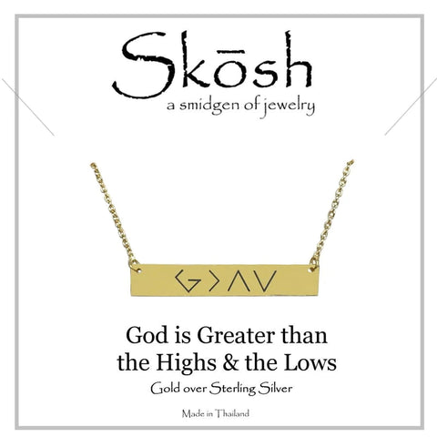 Skosh Gold God Is Greater Necklace