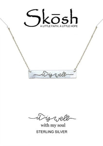 Skosh Silver Squiggle It Is Well Necklace