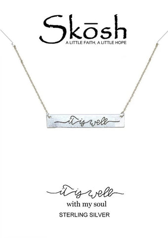 Skosh Silver Squiggle It Is Well Necklace