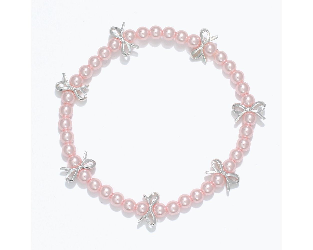 Pink Pearl Bow Bracelet
