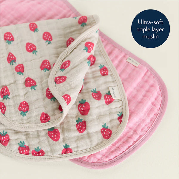 Itzy Burp Cloths™ Set - Strawberries & Cream