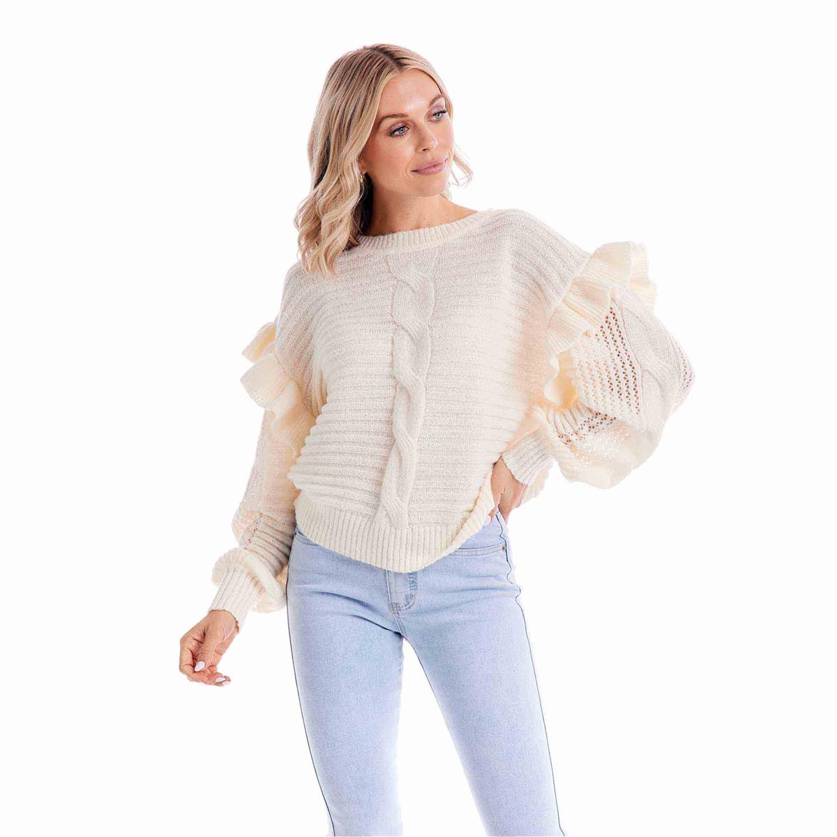 Mud Pie Willow Ruffle Sweater