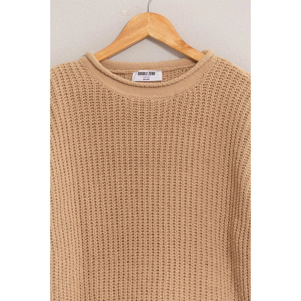 Taupe Aria Rolled Edge Sweater