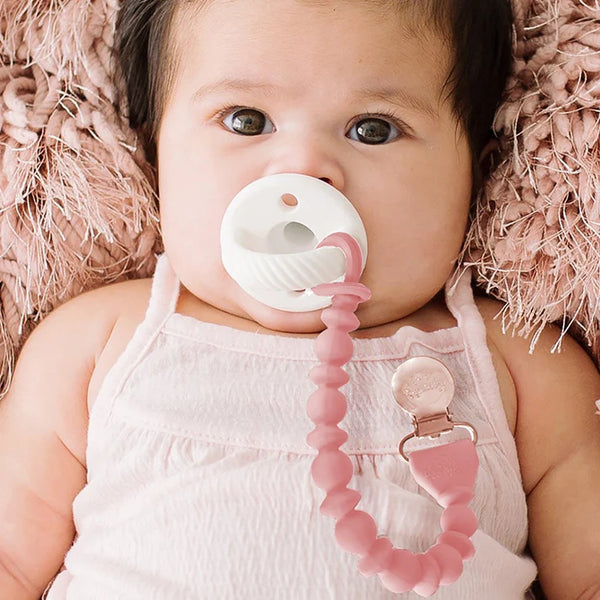 Sweetie Strap™ - Beaded Pacifier Clip - Pink