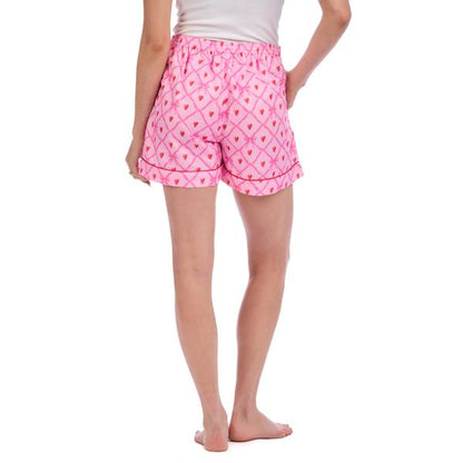 Mud Pie Pink Hearts Pajama Shorts