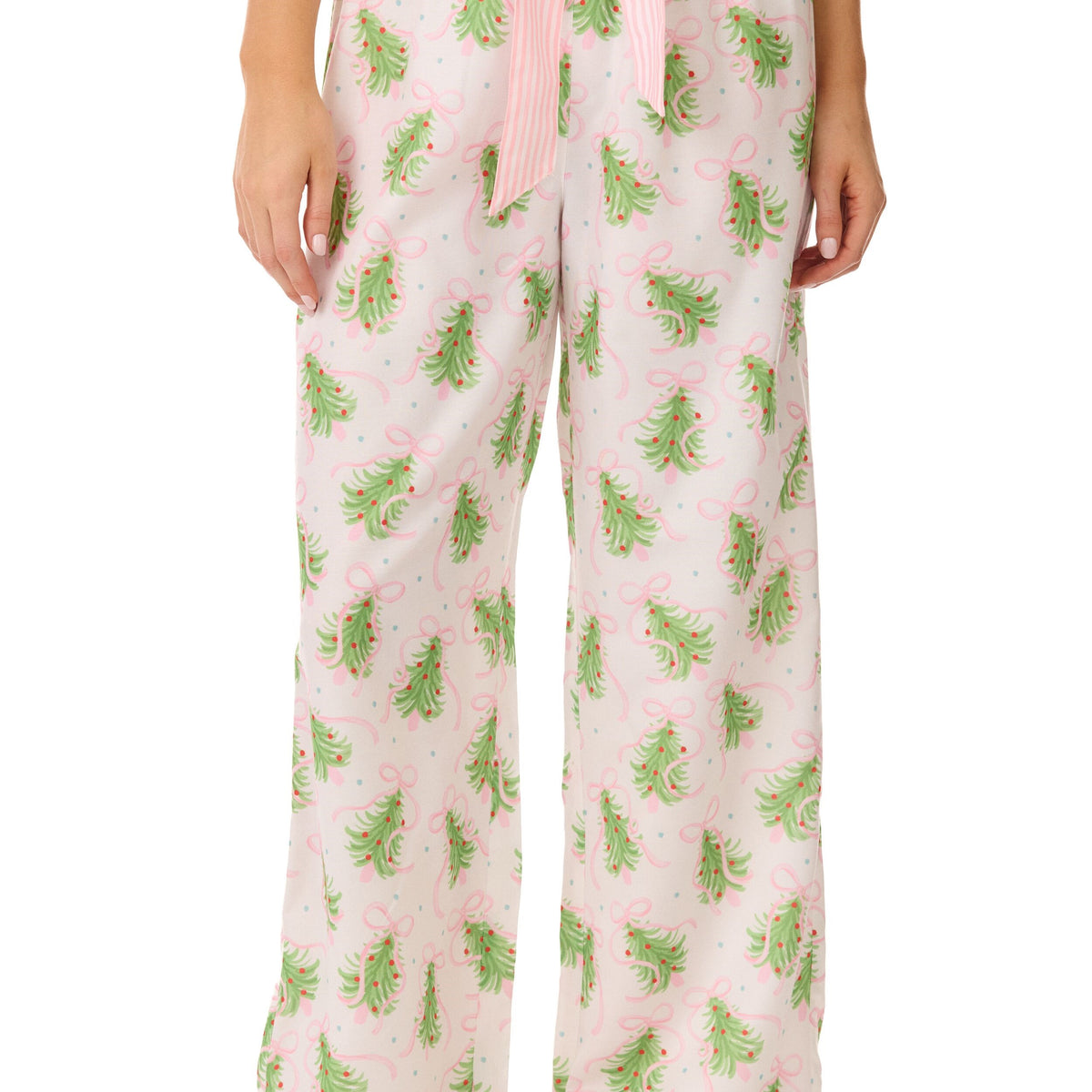 Mud Pie Pink Bow Tree Pajama Pants