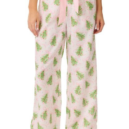Mud Pie Pink Bow Tree Pajama Pants