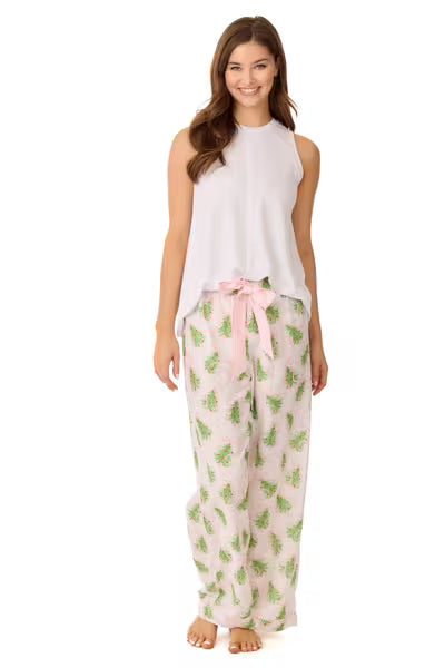 Mud Pie Pink Bow Tree Pajama Pants