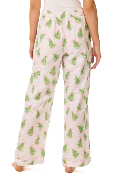 Mud Pie Pink Bow Tree Pajama Pants