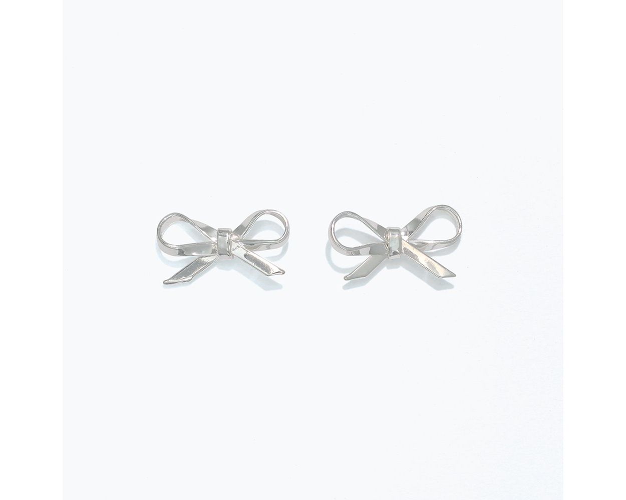Cuties Bright Silver Bow Earrings