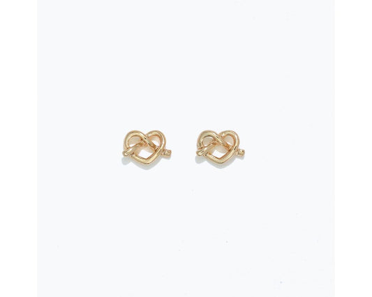 Cuties Gold Heart with Twist Earrings