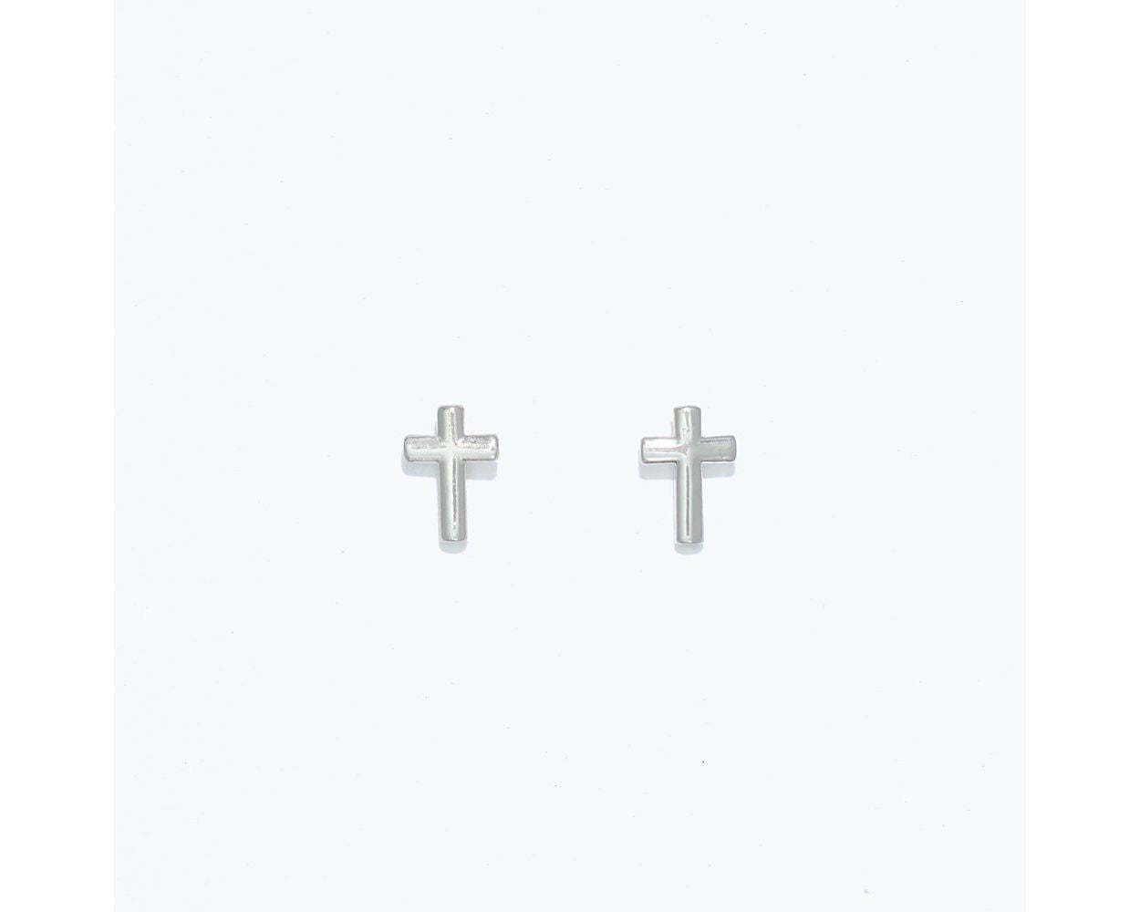 Cuties Classic Silver Cross Earrings