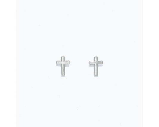Cuties Classic Silver Cross Earrings