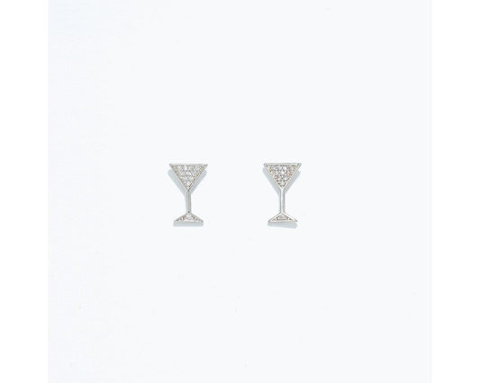 Cuties Silver Cocktail with Jewels Earrings