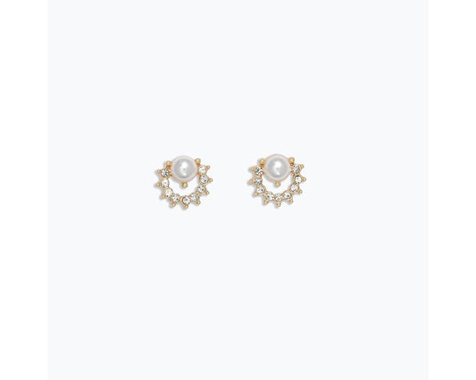 Cuties Gold Pearls + Crystals Earrings