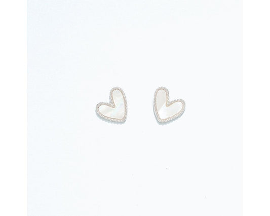 Cuties Pearlized Heart Earrings