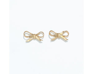 Cuties Polished Gold Bow Earrings