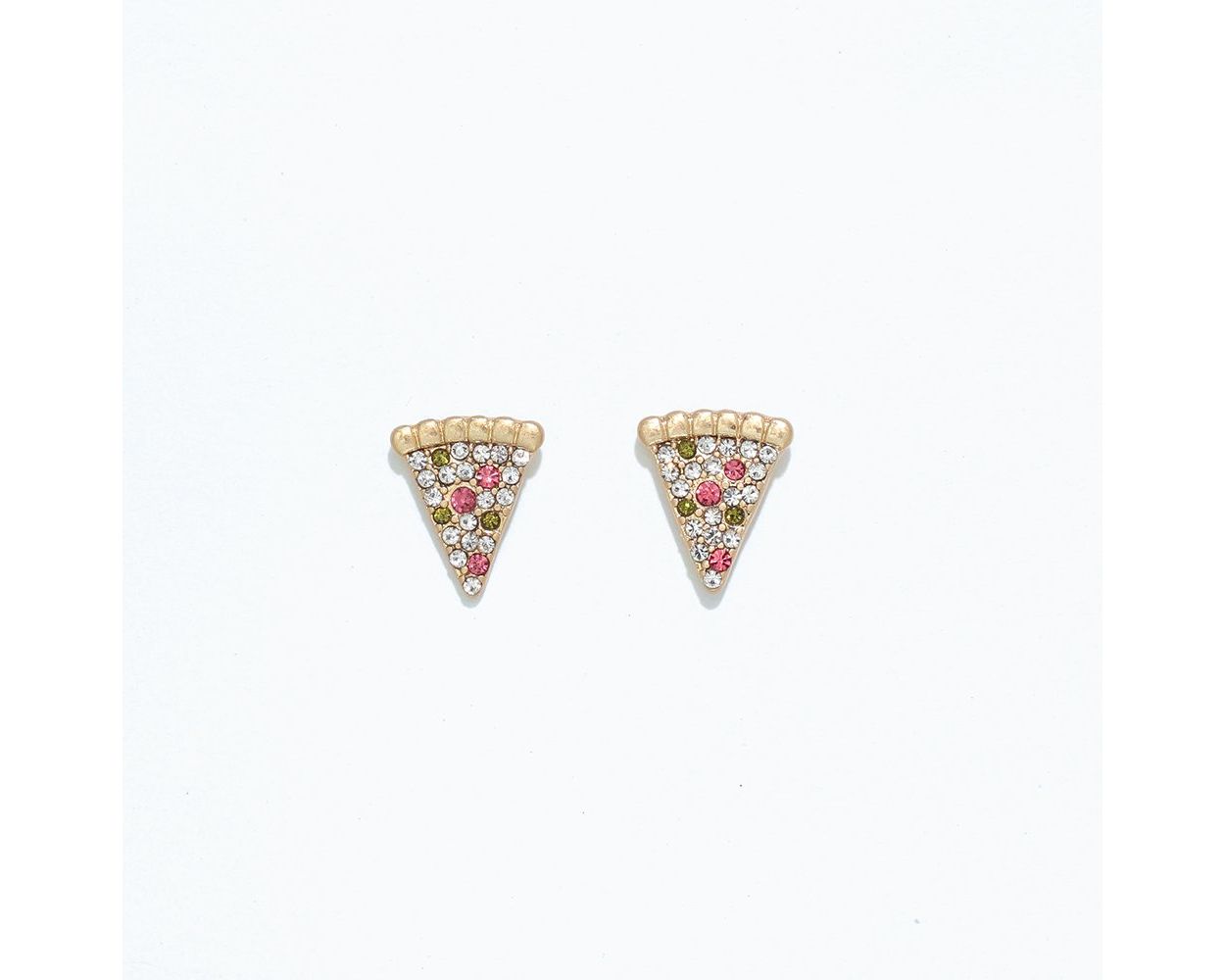 Cuties Pizza Slice with Crystals Earrings