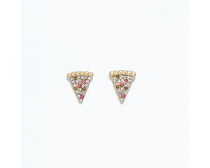 Cuties Pizza Slice with Crystals Earrings