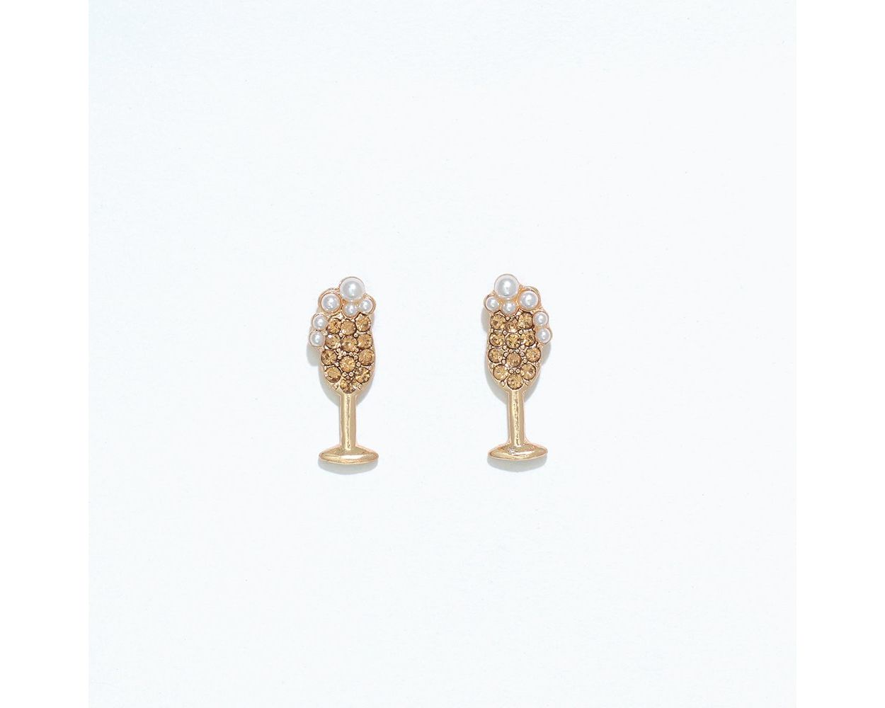 Cuties Gold Champagne Flute Earrings