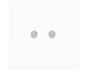 Cuties Silver Rhinestone Disc Earrings