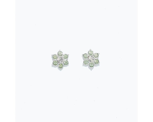 Cuties Mint Crystal Flower Earrings