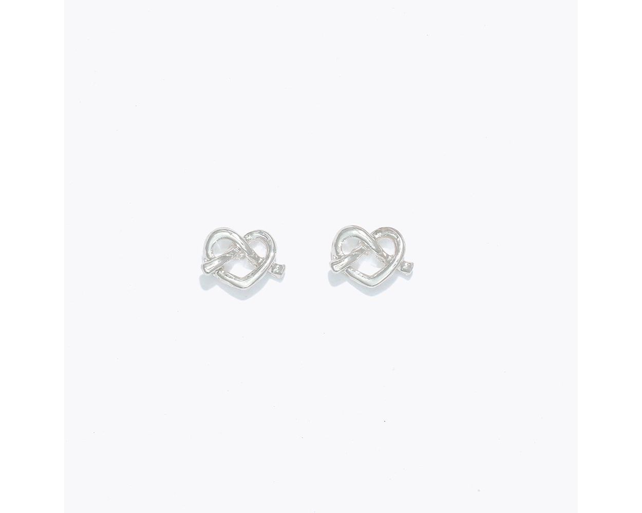 Cuties Silver Heart with Twist Earrings