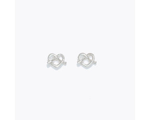 Cuties Silver Heart with Twist Earrings