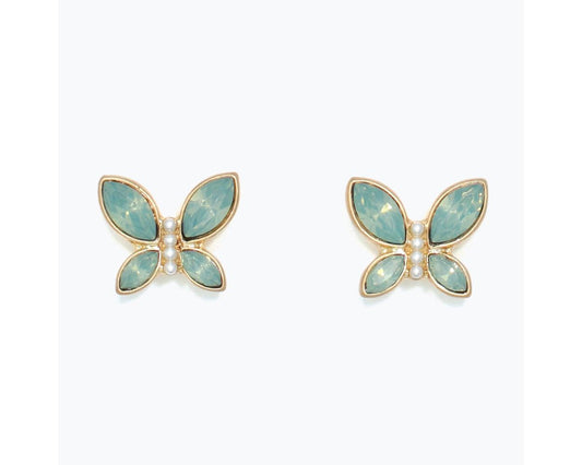 Cuties Mint Crystal Butterflies Earrings