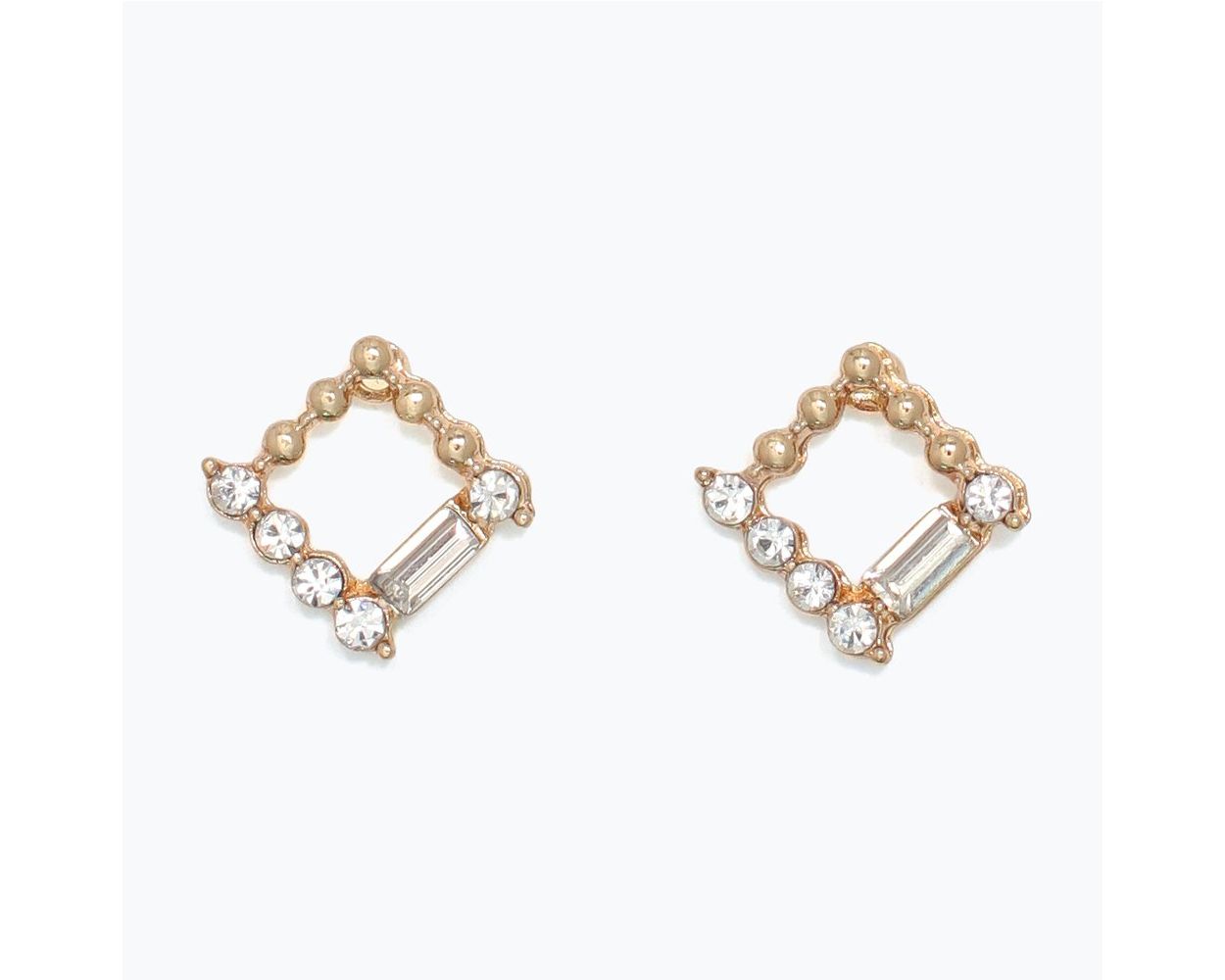 Cuties Crystals Set In Gold Earrings