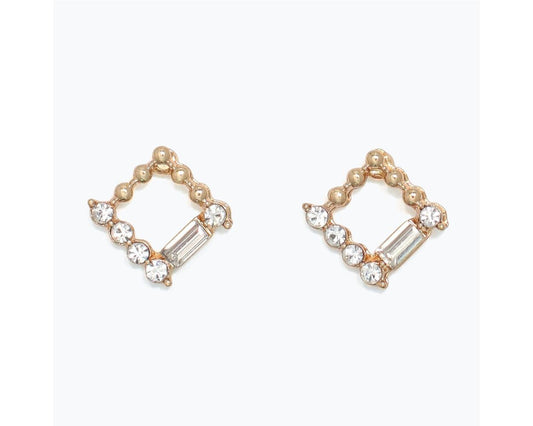 Cuties Crystals Set In Gold Earrings