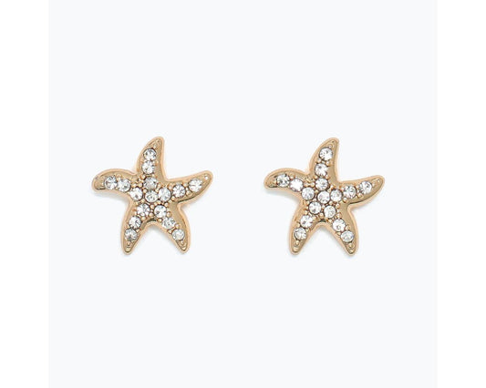 Cuties Gold Crystal Starfish Earrings