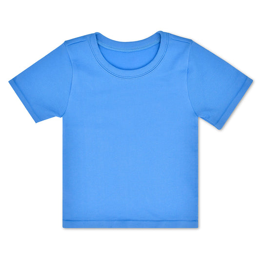 Youth Bright Blue Ribbed Short Sleeve Shirt