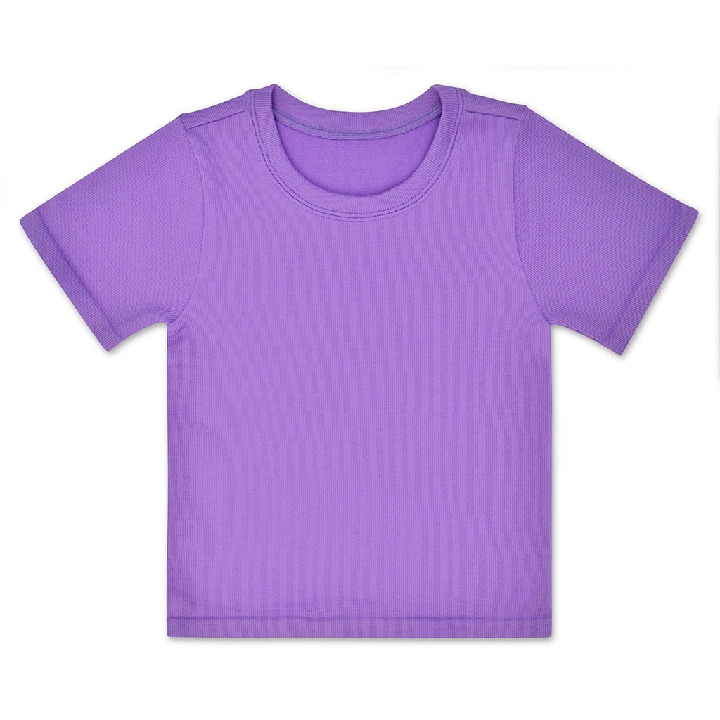Youth Vivid Violet Ribbed Short Sleeve Shirt