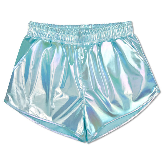 Youth Ice Blue Metallic Shorts